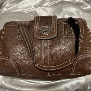 Coach Hampton Satchel in Brown Leather